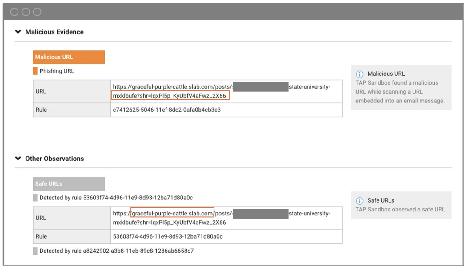 Forensic details of vendor email compromise phishing email in Proofpoint environment