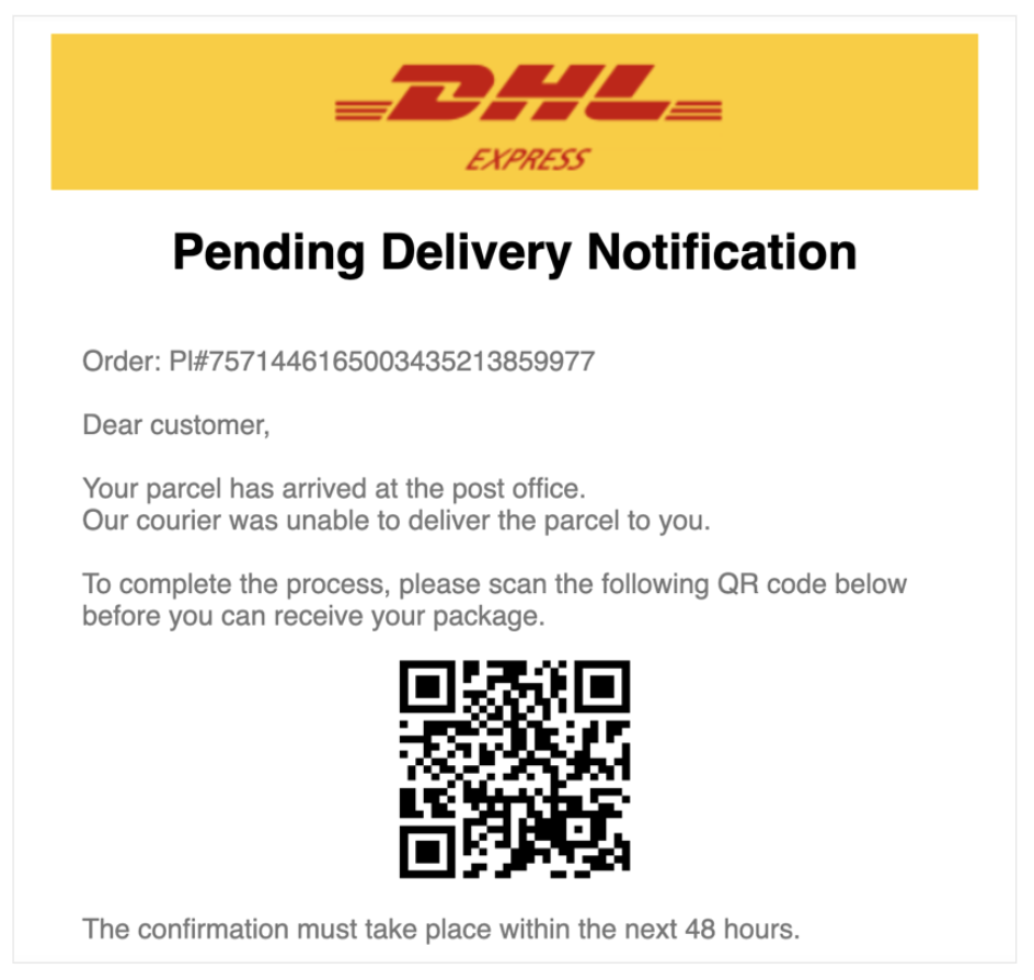 DHL shipping scam