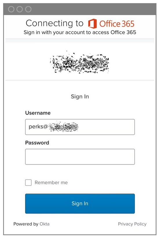 Écran de saisie des identifiants de connexion Microsoft 365.