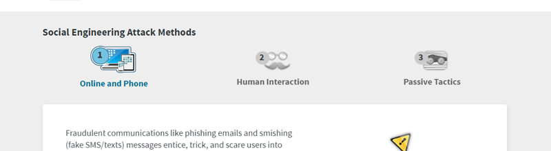Screenshot einer Online-Lerneinheit zum Thema Social Engineering.