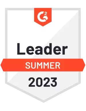 Proofpoint G2 Leader Summer 2023 badge