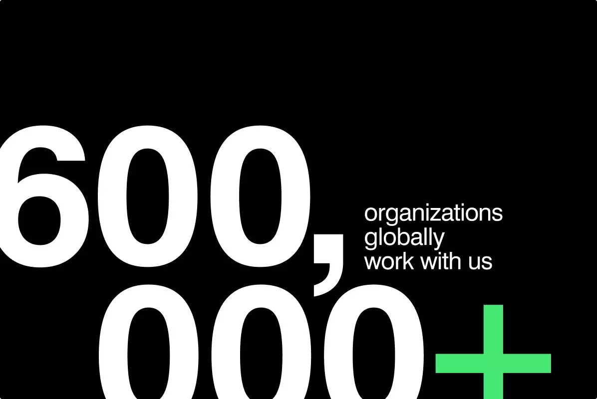 600,000+ organizations globally work with us